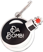 Two Tails Da Bomb Pet ID Tag, Custom Engraved Dog Name Tag, Personalized Charm by TwoTailsPetCompany