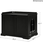 unipaws Black Cat Litter Box Enclosure Furniture, Kitty Hidden Cover, Concealed - Image 7