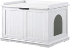 unipaws Cat Litter Box Enclosure Furniture, Cat Washroom, Hidden Litter Box by unipaws