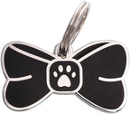 Two Tails Bowtie Pet ID Tag, Personalized Dog Name Tag by TwoTailsPetCompany