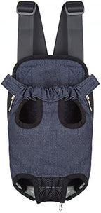 Pet Dog Puppy Cat Carrier Five Holes Backpack Double Shoulder Straps Denim - Image 2