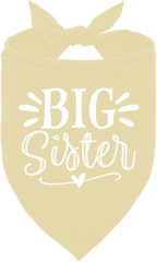 Big Sister Dog Bandanas, Light Yellow Dog Bandana, Pet Scarf Triangle by ZPPRJF