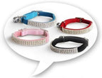 CHUKCHI Soft Velvet Safe Cat Adjustable Collar Bling Diamante - Image 2