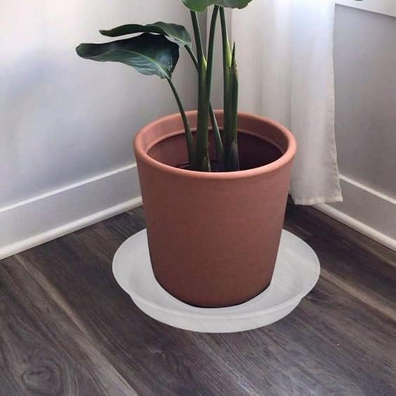6 Pack of 8 inch Plant Saucer Clear, Heavy Duty Plastic Plant Water Tray 8 inch - Image 6