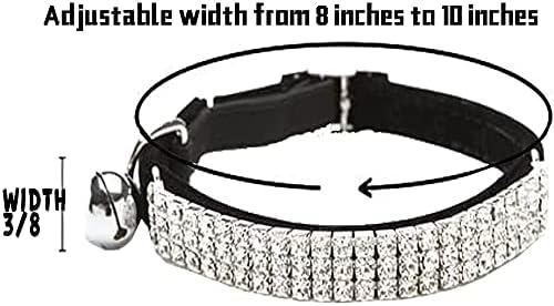 CHUKCHI Soft Velvet Safe Cat Adjustable Collar Bling Diamante - Image 2