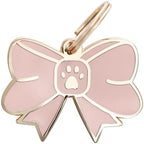 Two Tails Bow Pet ID Tag, Personalized Dog Name Tag by TwoTailsPetCompany