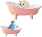 Small Animal Hamster Sand Bathtub, Bird Bathroom, Ice Accessories Cage Toys by KnocKconK