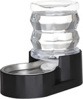 RIZZARI Dog Food Water Dispenser: 4L Large Black Stainless Steel Feeder by RIZZARI