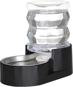 RIZZARI Dog Food Water Dispenser: 4L Large Black Stainless Steel Feeder by RIZZARI