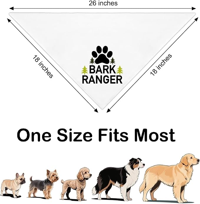 Bark Ranger White Dog Bandana, Funny Gifts - Image 2