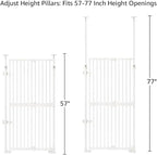 unipaws 57" H Cat Gate for Stairs, Fit for 21"-34" Wide Narrow Sapce, Auto - Image 7