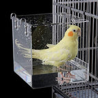 Hanging Cube Bird Bath Cage, Transparent Bird Bathtub Bath Shower - Image 3