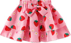 Girls Skirt Set 2 Piece Outfit Toddler Summer Clothes Ruffle Sleeve T-Shirt Bow - Image 7