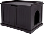 unipaws Cat Litter Box Enclosure Furniture, Cat Washroom, Hidden Litter Box by unipaws