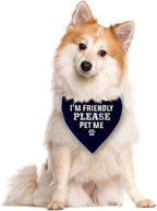 I'm Friendly Please Pet Me Dog Bandana, Dark Blue Dog Bandana, Funny Cute Pet - Image 2