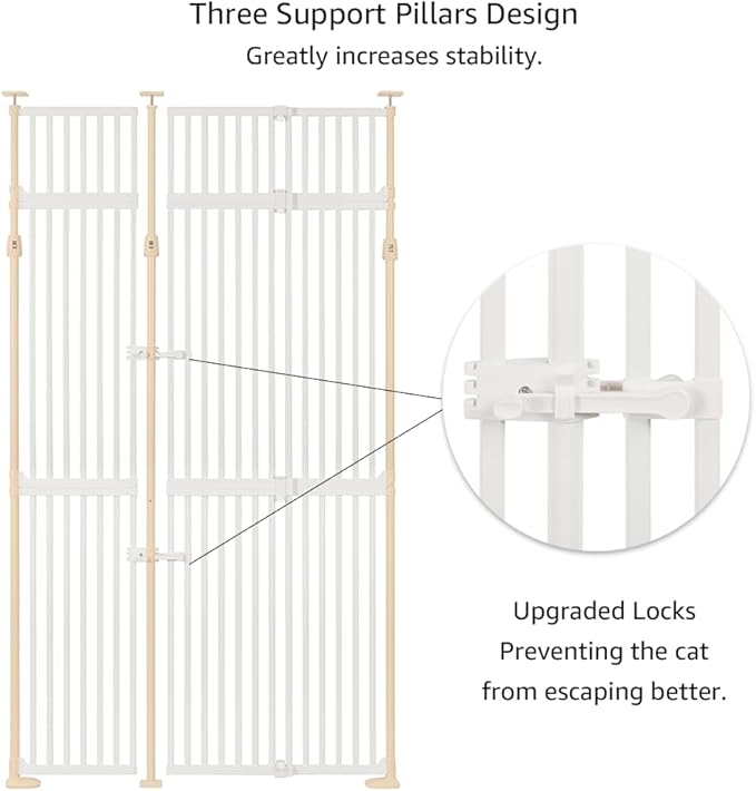 unipaws 86" High Extra Tall Cat Gate, Auto Closing and No Drilling Safety Gate - Image 5
