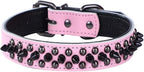 Spiked Studded Dog Collar, Genuine Leather Dog Collar, Adjustable Pet Collars by Unknown