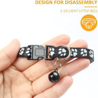 MJIYA Cat Collar with Bell, Breakaway Grid Collar with Plastic Buckle, Light - Image 4