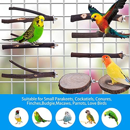 Deloky 8 PCS Natural Wood Bird Perch Stand-Wooden Parrot Perch Stand-Perch - Image 3