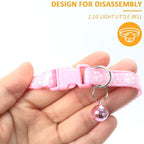 MJIYA Cat Collar with Bell, Breakaway Grid Collar with Plastic Buckle, Light - Image 4