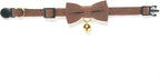 Soft Corduroy Cat Collar with Bell and Bowtie, Safety Breakaway Clasp, - Image 3