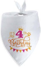 It's My 4th Birthday Dog Bandana Happy 4th Birthday Pet Triangle Scarf by SYIJIMSJKT