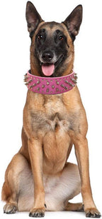 Serijoars Spiked Studded Dog Collar, PU Leather Dog Collar, Adjustable Pet - Image 2