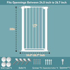 Fairy Baby 24.0"-26.7" Inch Narrow Baby Gate, Metal Safety Child Gate - Image 2