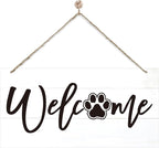 Welcome Sign for Front Door, Welcome Decor Wooden Hanging Sign for Wall Decor by corner+wind
