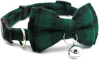 Green Plaid Bow Cat Collar - Image 6