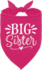Big Sister Dog Bandana, Deep Pink Dogs Scarf Accessories, Pet Triangle Scarf by ZPPRJF