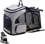 Expandable Cat Carrier Backpack, Large Soft Airline Approved Collapsible Pet Bag by PetHome