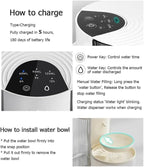 Wireless Cat Water Fountain No Filters, 3.5L Automatic Wastewater Separation - Image 8