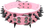 Serijoars Spiked Studded Dog Collar, PU Leather Dog Collar, Adjustable Pet by Serijoars