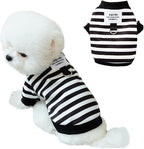 Autumn Dog Hoodies with Leash Ring Warm Striped Puppy Shirt by Anelekor