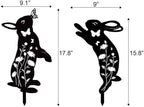 Metal Bunny Garden Decor, Metal Yard Art Animals Garden Stakes Rabbit Silhouette - Image 6