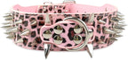 Serijoars Spiked Studded Dog Collar, PU Leather Dog Collar, Adjustable Pet by Serijoars