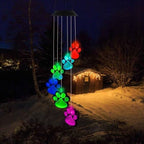 Paw Print Solar Wind Chimes, Color Changing Outdoor Paw Print Solar Lights - Image 7