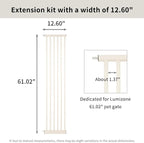 Lumizone Extra Tall Cat Gate Extension Kit 61.02" High Pressure Mounted 12.6" - Image 3
