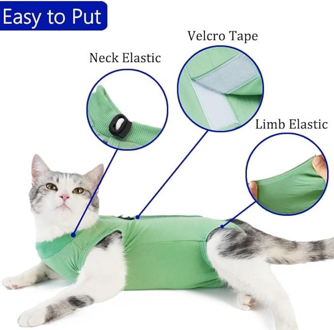 Cat Recovery Suit Cat Onesie for Cats After Surgery Female Male Spay Kitten - Image 2