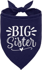Big Sister Dog Bandanas, Dark Blue Dog Bandana, Pet Triangle Scarf Accessories by ZPPRJF