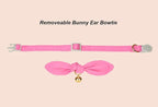 Bunny Ear Cat Collar with Bell and Bow Tie, Breakaway Cute Bowtie Kitten Collars - Image 2