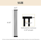 Lumizone Extra Tall Cat Gate Extension Kit 61.02" High Pressure Mounted 8.27" - Image 3