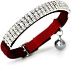 CHUKCHI Soft Velvet Safe Cat Adjustable Collar Bling Diamante by CHUKCHI