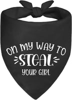 On My Way to Steal Your Girl Black Dog Bandana, Funny Pet Scarf Accessories by ZBBFSCSB