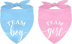 Whaline 2 Pack Gender Reveal Dog Bandana Team Boy Team Girl Triangle Pet Scarf by Whaline