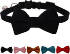 Cat Collar Breakaway with Bell and Removable Bow Tie Safety Buckle Velvet by WDPAWS