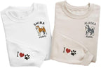 VIOLAVA Custom Cat Embroidered Christmas Sweatshirt – Personalized Pet Name by VIOLAVA