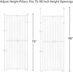 unipaws 75" High Extra Tall Cat Gate, Auto Closing and No Drilling Safety Gate - Image 7
