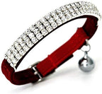 CHUKCHI Soft Velvet Safe Cat Adjustable Collar Bling Diamante - Image 4